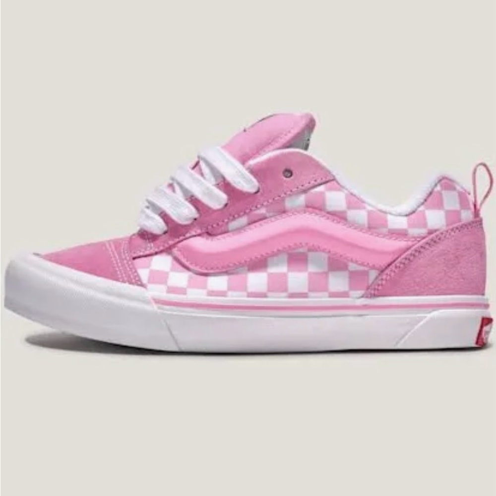 Vans Pink and White Checkered Shoes
